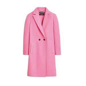 NWT JCrew Daphne Topcoat Coat Womens 00 P Pink Italian Boiled Wool Petite NEW